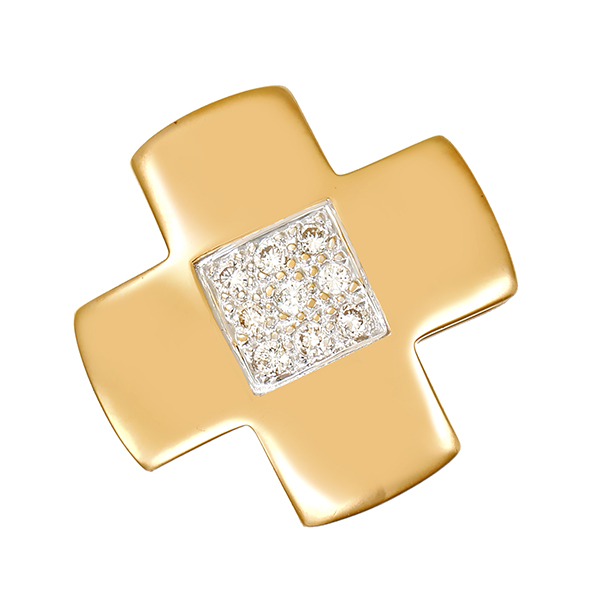 Anhänger, 14K, Gelbgold, Brillanten