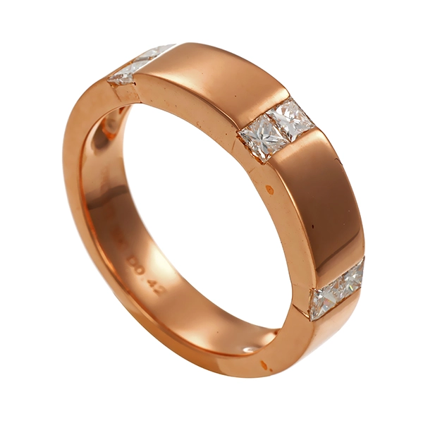 Diamantring, 18K, Rotgold, Diamanten