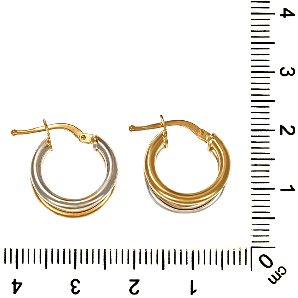 Creolen, 14K, Gelb-/Weißgold