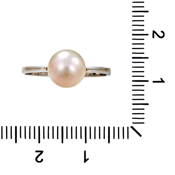 Ring, 18K, Weißgold, Perle
