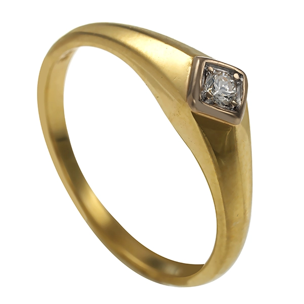 Diamantring, 14K, Gelb-/Weißgold, Brillant