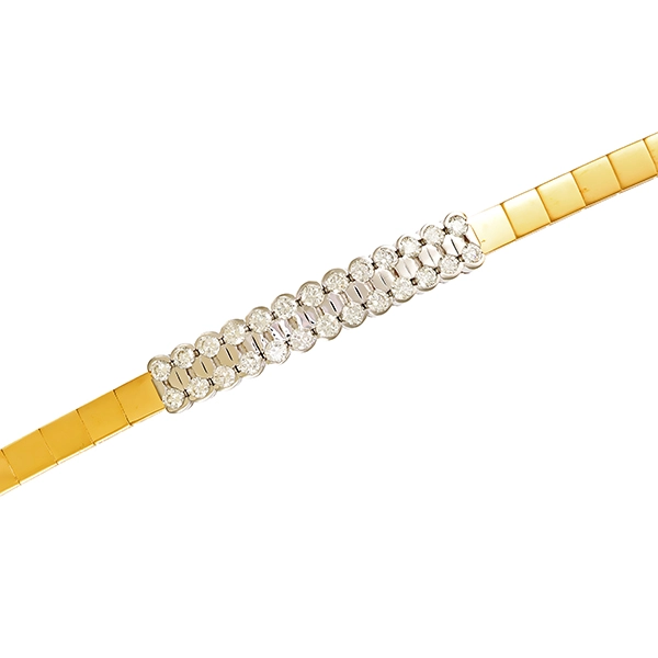Armband, 18K, Gelb-/Weißgold, Brillanten