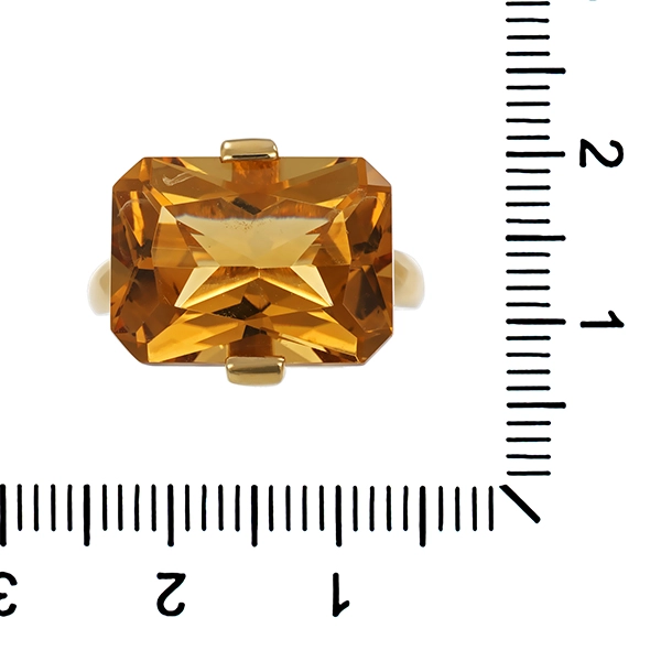 Ring, 9K, Gelbgold, Citrin