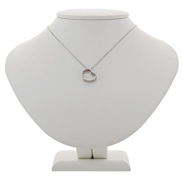 Collier, 18K, Weißgold, Herz, Brillant