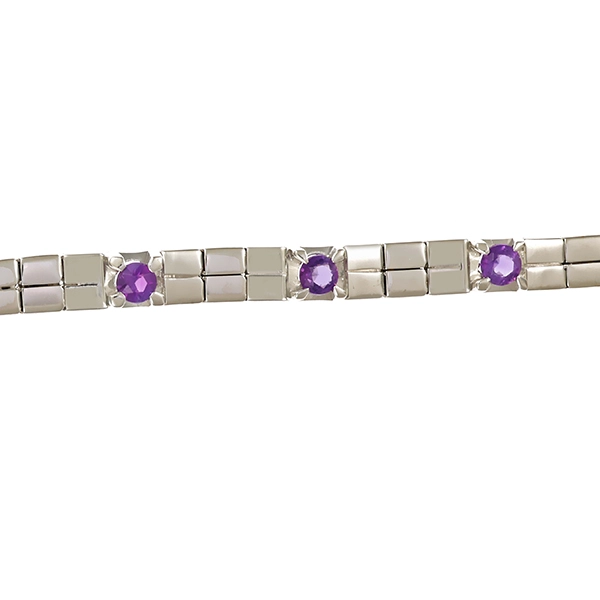 Armband, 18K, Weißgold, Amethyste, L20cm