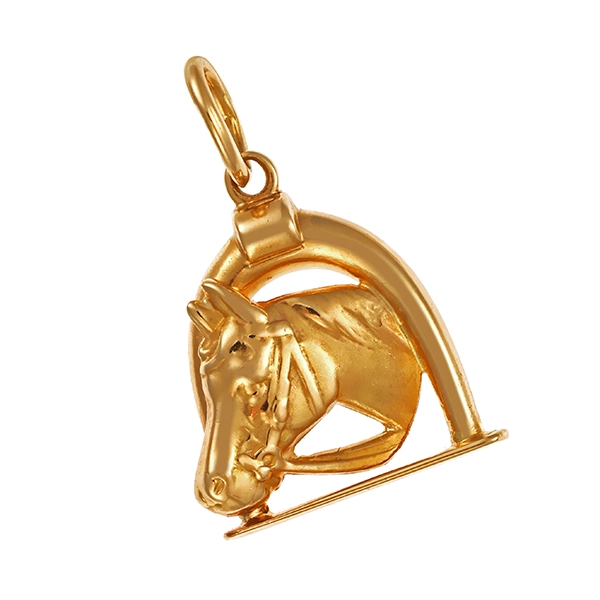 Anhänger, 14K, Gelbgold, Pferd