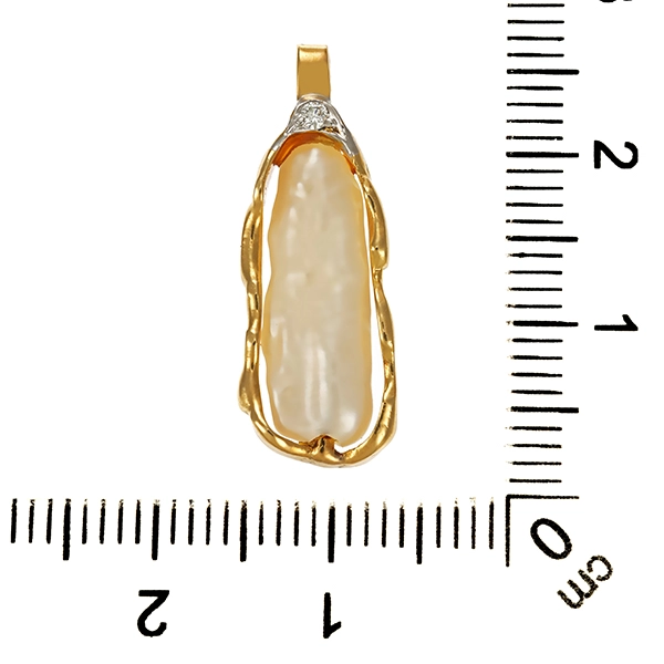 Anhänger, 14K, Gelbgold, Perle