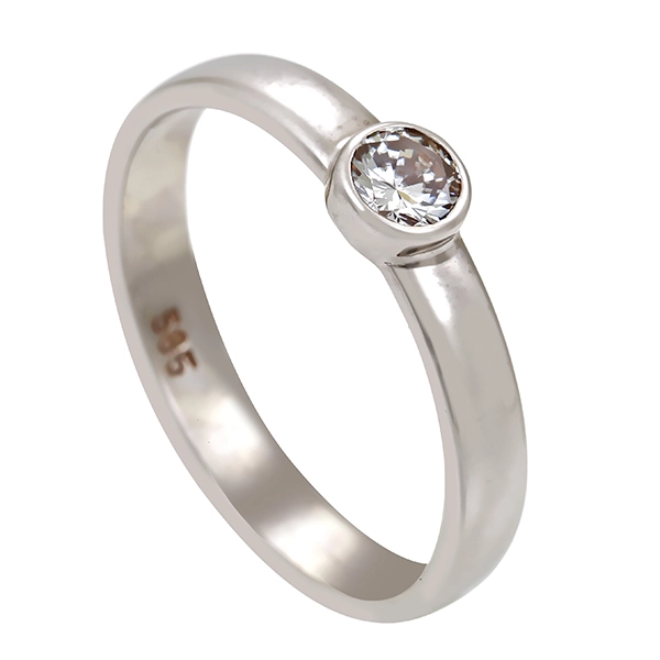 Diamantring, 14K, Weißgold, Brillant 0,19 ct