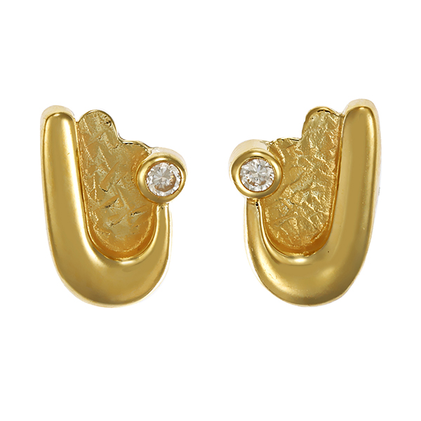 Ohrstecker, 14K, Gelbgold, Zirkonia
