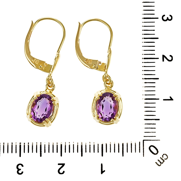 Ohrhänger, 14K, Gelbgold, Amethyst