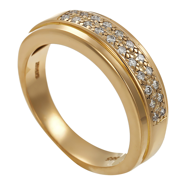 Diamantring, 14K, Gelbgold, Brillanten 0,11 ct