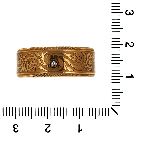 Herrenring, 18K, Gelbgold, Brillant