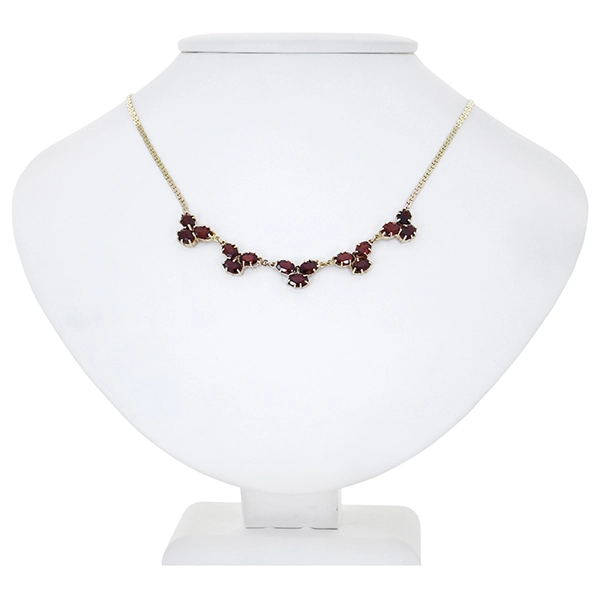 Collier, 8K, Gelbgold, Granat