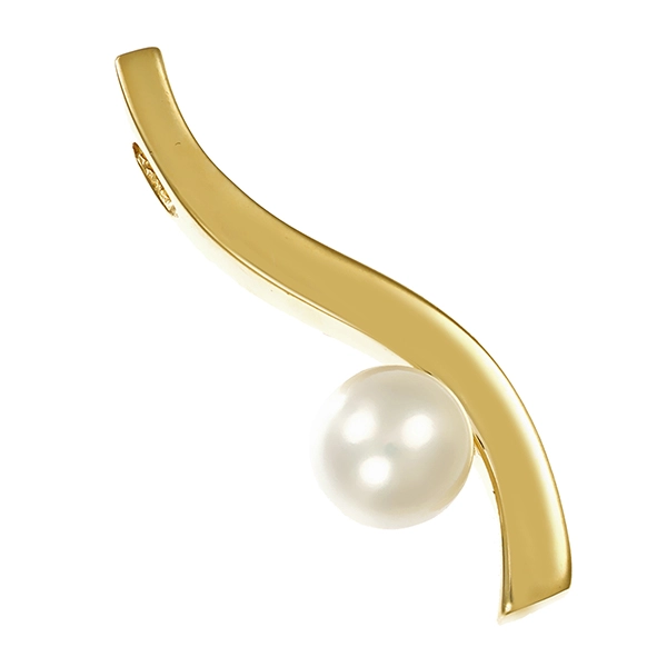 Anhänger, 14K, Gelbgold, Perle