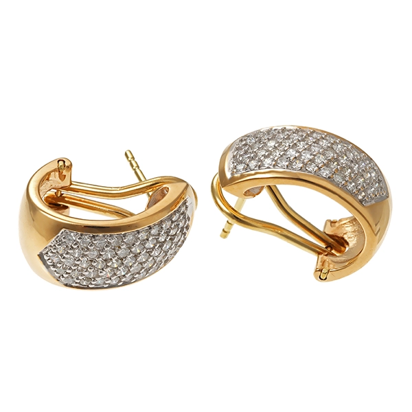 Clip-Stecker, 14K, Gelb-/Weißgold, Brillanten 1,00 ct