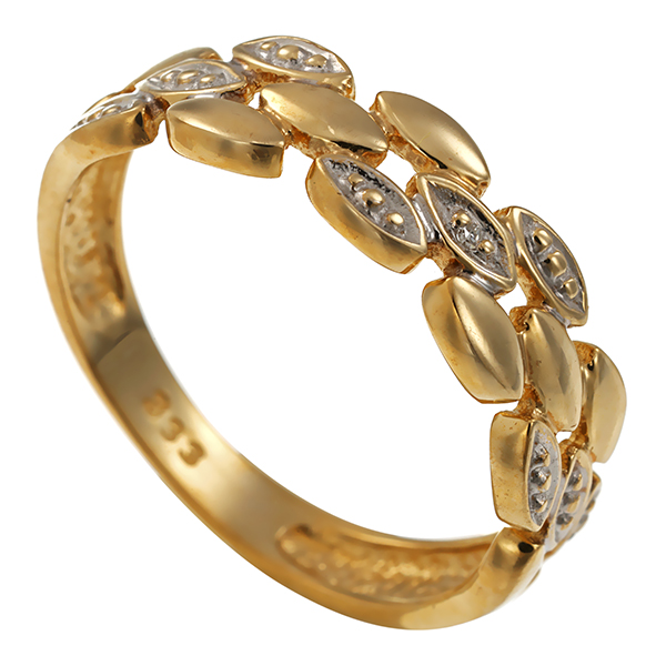 Diamantring, 8K, Gelb-/Weißgold, Diamant