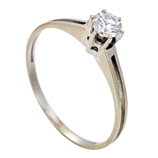 Diamantring, 14K, Weißgold, Brillant 0,20 ct