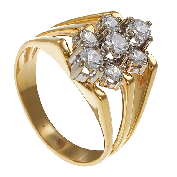 Diamantring, 14K, Gelb-/Weißgold, Brillanten 0,50 ct