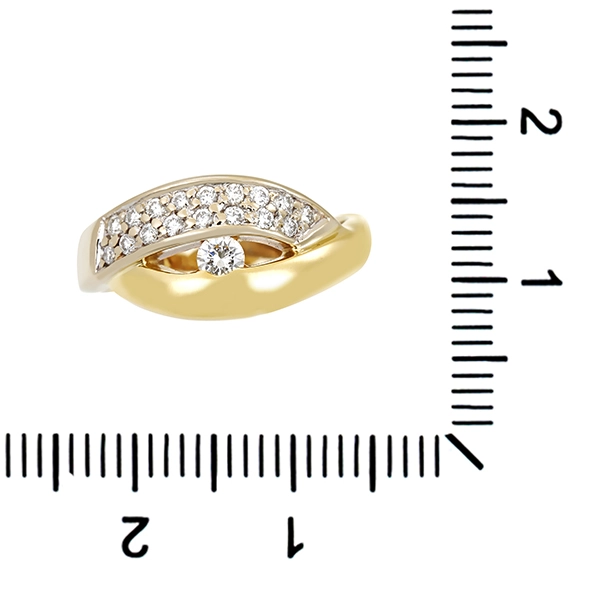 Diamantring, 14K, Gelb-/Weißgold, Brillanten