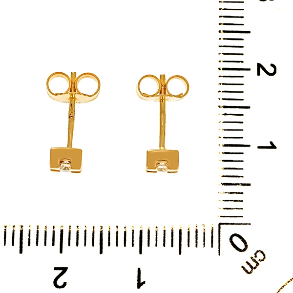 Ohrstecker, 18K, Gelbgold, Brillanten