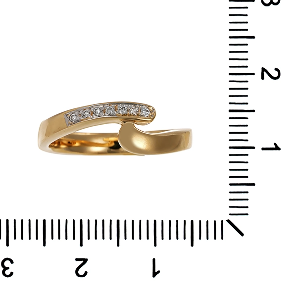 Ring, 14K, Gelbgold, Brillanten