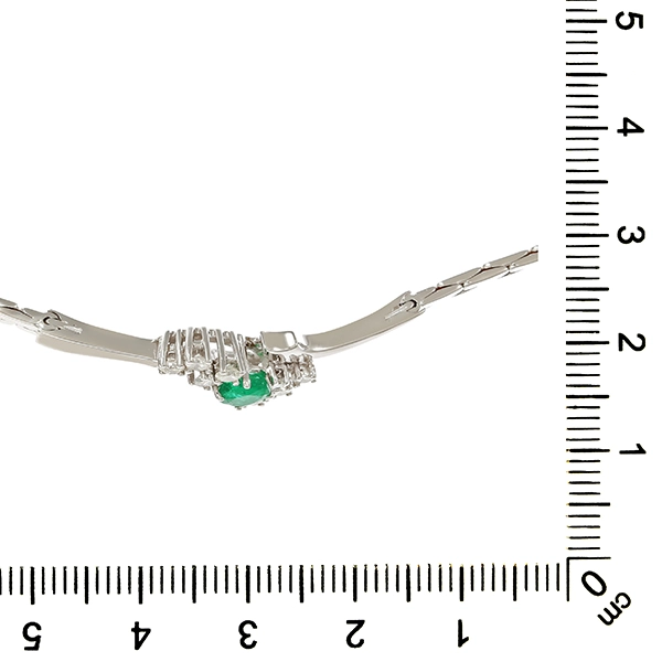 Armband, 18K, Weißgold, Smaragd, Brillanten