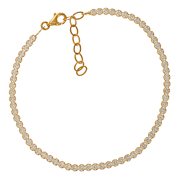 Armband, 14K, Gelbgold, Zirkonia