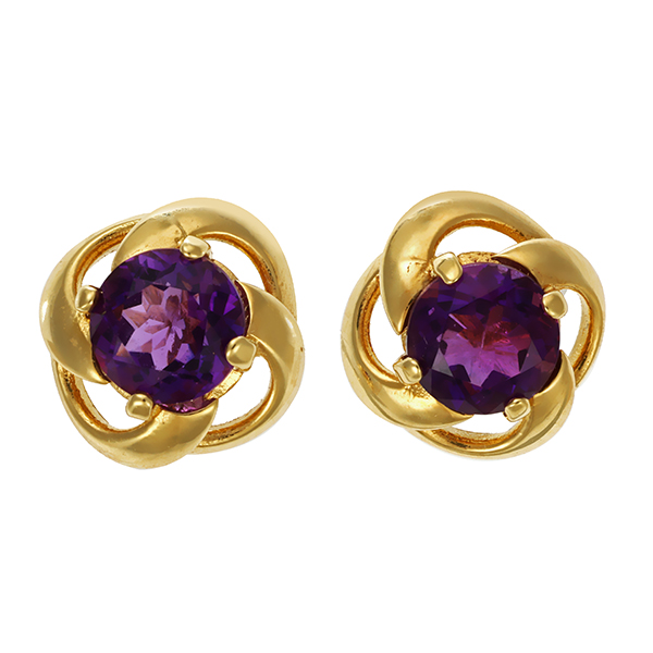 Ohrstecker, 14K, Gelbgold, Amethyst