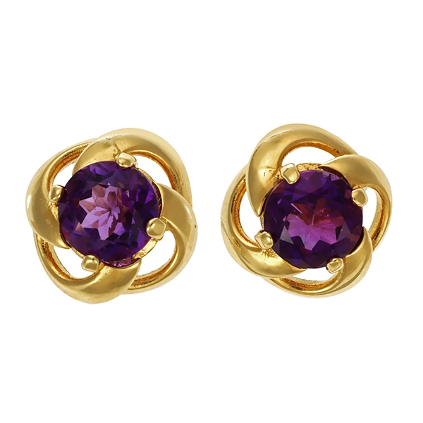 Ohrstecker, 14K, Gelbgold, Amethyst