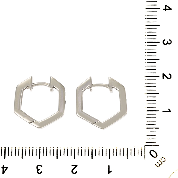 Creolen, 14K, Weißgold, Brillant