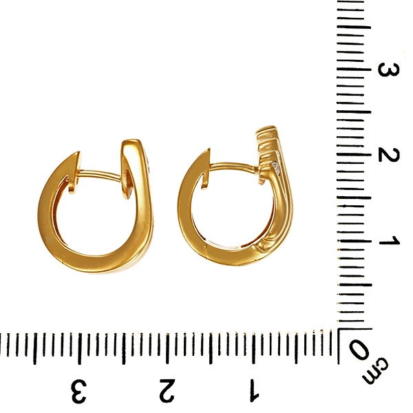 Creolen, 18K, Gelbgold, Brillanten 0,20 ct