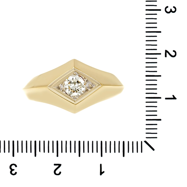 Herrenring, 14K, Gelb-/Weißgold, Brillant 0,30 ct