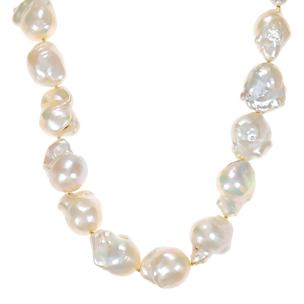 Perlenkette, Silber 925, vergoldet