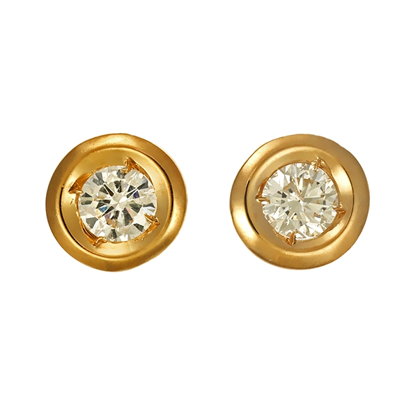 Ohrstecker, 14K, Gelbgold, Brillanten