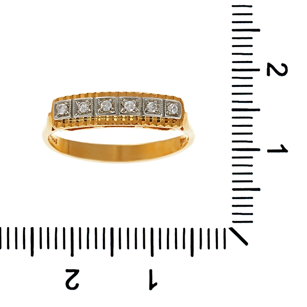 Ring, 18K, Gelb-/Weißgold, Diamant