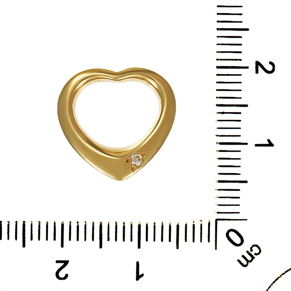 Anhänger, 14K, Gelbgold, Diamant, Herz