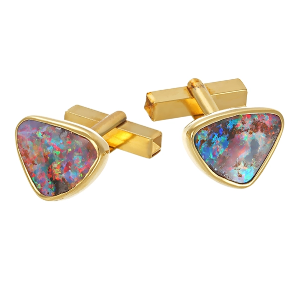 Manschettenknöpfe, 18K, Gelbgold, Opal