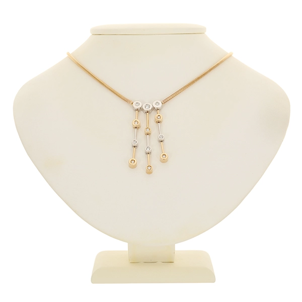Collier, 14K, Gelb-/Weißgold, Brillanten