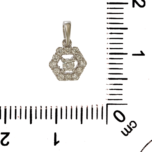 Anhänger, 14K, Weißgold, Brillant