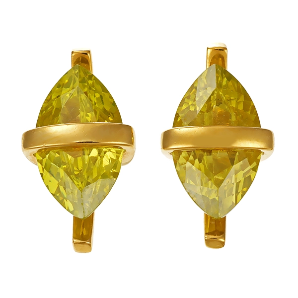 Ohrstecker, 18K, Gelbgold, Schmucksteine
