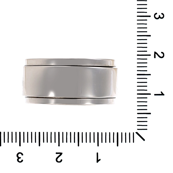 Herrenring, 14K, Weißgold, Rollring