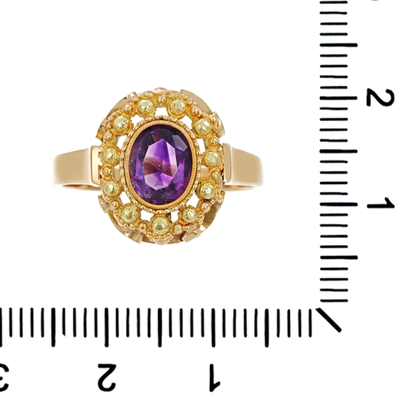 Ring, 14K, Gelbgold, Amethyst