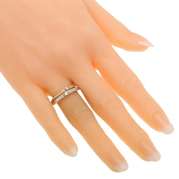 Diamantring, 14K, Gelb-/Weißgold, Brillanten 0,13 ct