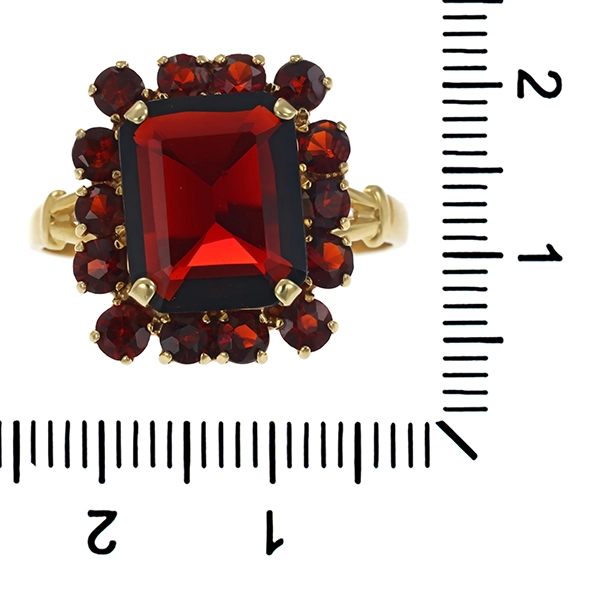 Ring, 14K, Gelbgold, Granat