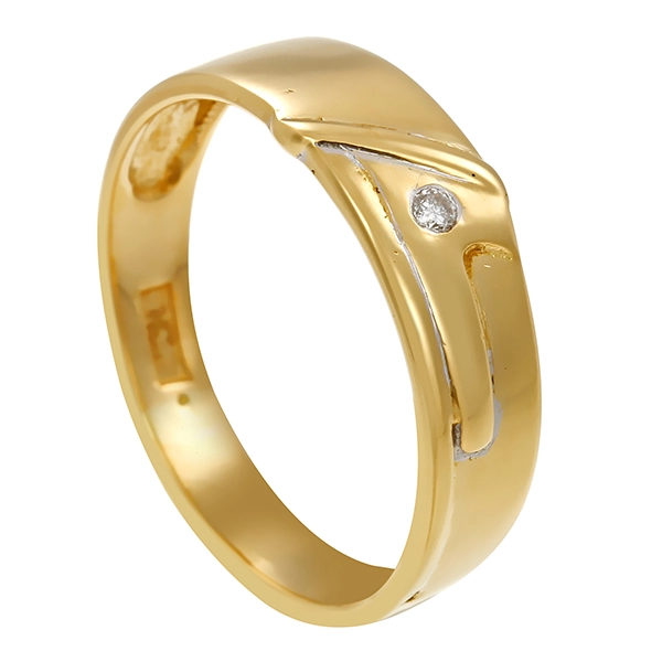Brillantring, 18K, Gelb-/Weißgold