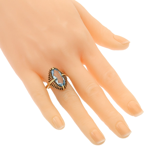 Ring, 14K, Gelbgold, synthetischer Spinell