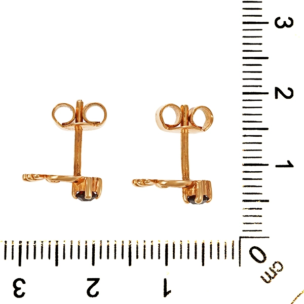 Ohrstecker, 14K, Gelbgold, Granat