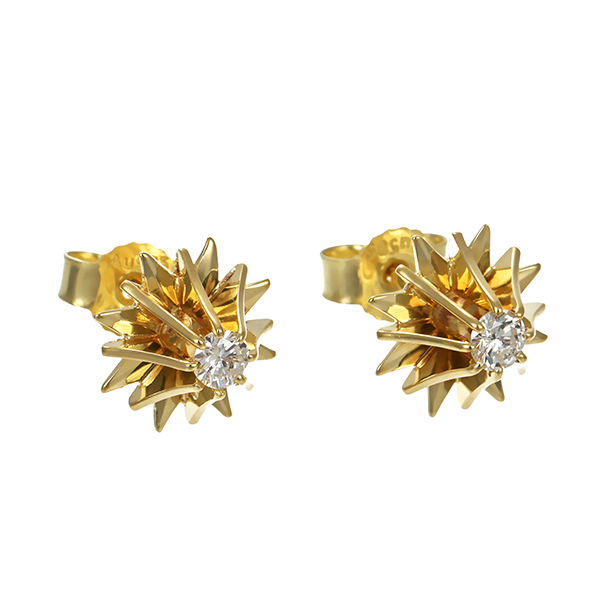Ohrstecker, 14K, Gelbgold, Brillanten 0,16 ct