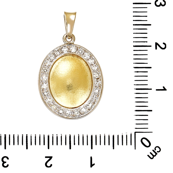 Anhänger, 14K, Gelb-/Weißgold, Diamant 0,24 ct