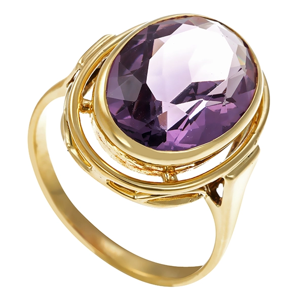 Ring, 14K, Gelbgold, Amethyst